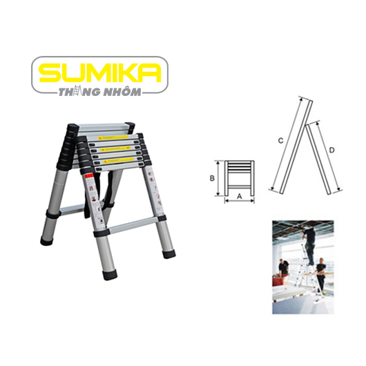 Thang rút nhôm chữ A Sumika SK 260P